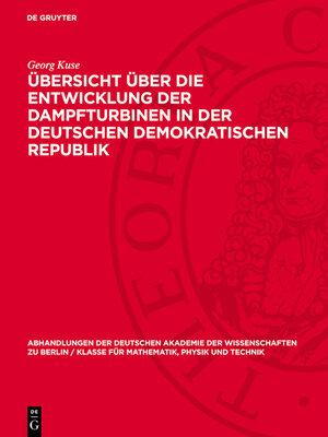 cover image of Übersicht über die Entwicklung der Dampfturbinen in der Deutschen Demokratischen Republik